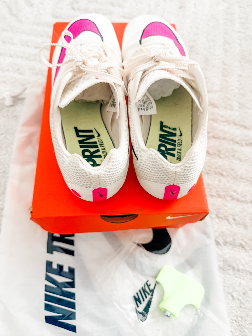 Nike Zoom Rival Sprint Track Shoes Sail/Fierce Pink - W Size 8 M Size 6.5 - Picture 3 of 8